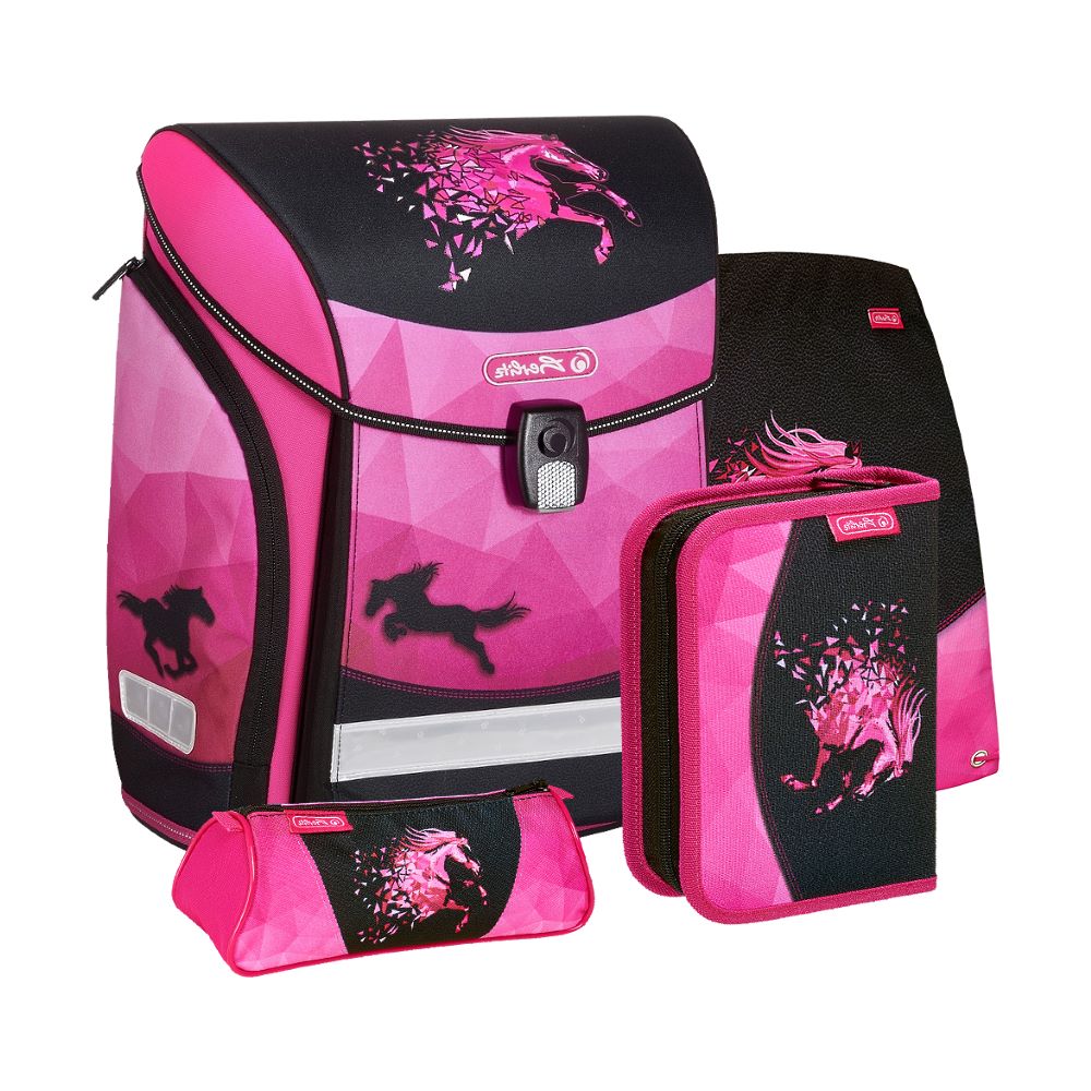 Рюкзак HERLITZ MIDI NEW PLUS Horse с наполнением, розовый розовый ...